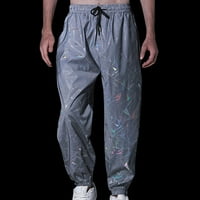 Muška ličnosti tiskani trenerci Ležerne prilike za crtanje reflektirajuće hip hop hlače Noćna fluorescentna jogging joga hlače