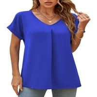 UVPLOVE Ljetne bluze za žene Elegantne casual V izrez šifonske bluze za majice