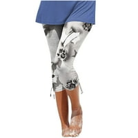 TUPHREGYOW ženska slobodno vrijeme Slim Yoga hlače Clearian Classic High Squaist Modne elastične hlače