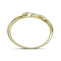 Jewels 10kt Žuto zlato Žene Okrugli dijamant Dvotonski duphin riblje životinjski prsten CTTW veličine 6