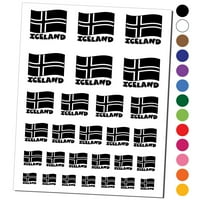 Island sa mahanjem zastavom slatka vodootporna privremena tetovaža postavljena lažna umjetnička zbirka - vruća ružičasta
