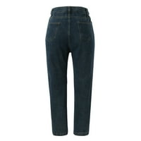 Ženske traperice Žene Solid Harlan Hlače Jeans High Struk hlače opuštene ravne ženske traperice Retro