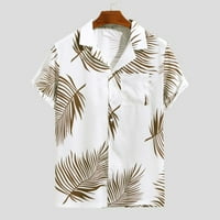 Muško ljetno casual print plus size majica kratki rukav isključite košulju ogrlice