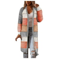 Tking modne žene Cardigan Comfy stimopni špricki džemper s dugim rukavima, Ležerne prilike Dugi kardigan - XL
