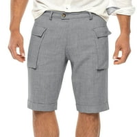 Hanasov muški ljetni gumb šarene hlače, labave povremene muške pljojestih šarkica na otvorenom sa džepom