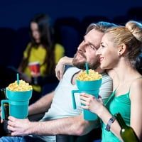 STADIUM TUMBLER Snack Bowl, u putničkoj pušenju i pića sa slamom, prijenosne čaše za stadione, propuštanja otporna na grickalica i pića za djecu odraslih