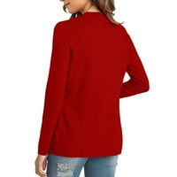Dukseri za žene Cardigan za ženske dugme za dugih dugih rukava dolje Vee vrat Klasični džemper Knit Cardigan Womens Tops XL