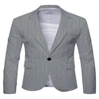 Sanviglor Mens Business Jacket rever izrez Blazer dugih rukava Kardigan Jakne Ležerne prilike Radna odjeća Svijetlo Siva M