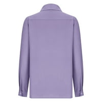 Puntoco Plus Veličina čišćenja ženske boje majica u boji V izrez labava bluza Longt rukav rad Tuntic