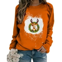 Prinxy Clearence ženske božićne majice plus veličina slatka jelena pulover s dugim rukavima Crewneck