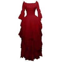 Honeeladyy prodaja Online Womens Vintage Flared haljina Elegantni božićni plus Veličina haljina od ramena