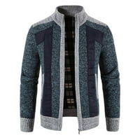 Viadha jakne za muškarce casual patchwork dugih rukava pleteći kardigan džemper sa zatvaračem