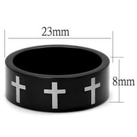 Luxe nakit dizajnira muški dvotonski IP crni pozlaćeni prsten za dizajn od nehrđajućeg čelika - veličina