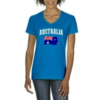 Normalno je dosadno - Ženska majica V-izrez kratki rukav, do žena Veličina 3XL - Australija zastava
