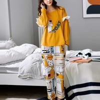Ženski modni setovi za ispis Nosite džep za nošenje kućica za spavanje Kućne vrhove + hlače M-3XL
