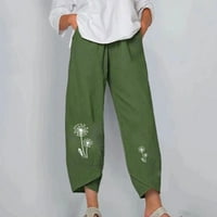 Gathrrgyp hlače za žene zazor, ženska modna casual džep za ispis preklopi labave hlače pune dužine
