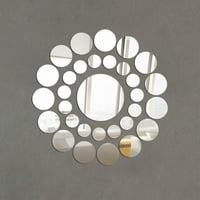 Mnjin okrugli ogledalo zidna naljepnica akrilna površinska naljepnica kućna soba DIY ART DECOR SL srebrna