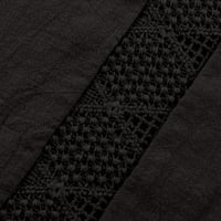 Bazyrey Womens Ljetni vrhovi čvrsto ispisana bluza ženka V izrez casual rukava čipka u obliku šipke