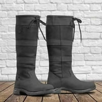 TAWOP WOMENS zimske čizme Ženske crne čizme Žene modne čvrste jahanje Ležerne prilike Topla srednje pete Kratke cipele Crne 5.5
