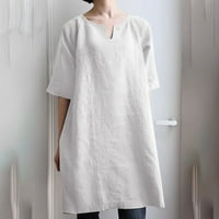 Modni ženski slobodno vrijeme Solid Boja kratkih rukava V-izrez Casual Loose Tops Bluze XL