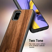 Futrola nagebee za Samsung Galaxy A51, [Real Prirodni orah Wood], ultra tanak zaštitni branik udarni poklopac na telefon - drvo