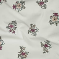 Onuone pamuk poplin tjakav bijeli listovi tkanine i cvjetni umjetnički šivaći materijal za ispis tkanine