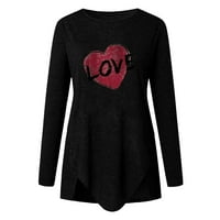 Dasayo Plus veličine za žene vole bluzu za ispis srca Nepravilni rub labavi fit puloveri