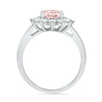 2.72ct ovalni rez ružičasti simulirani dijamant 14k Bijelo zlato Graviranje izjava bridalna godišnjica