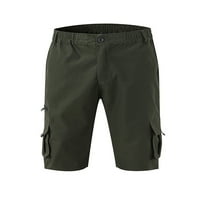 Hirigin Muškarci Sportske kratke hlače, elastični struk džepove solikih boja labavi kratke hlače