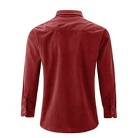 Muška košulja za corduroy casual lagana jesen zimska gumba s dugim rukavima dolje majica s majicom labavi