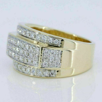 Forever dragulji 3ct okrugli rez Moissine Muški angažman vjenčani prsten 14k žuto pozlaćeno