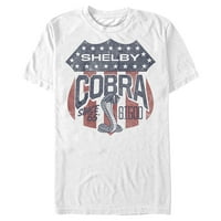 Muške Shelby Cobra G.T. Američki logo Grafički tee bijeli medij