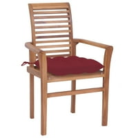 Aibecijske stolice sa crvenim jastucima Čvrsto tikovo drvo