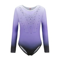 Toddler velike djevojčice Leotardi za baletu gimnastiku s dugim rukavima Sparkly Diamante Dancewear