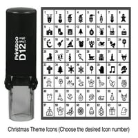 Printtoo personalizirano božićne tematske ikone okruglog gumenog žiga samo tinter stamper -black