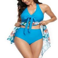 Seksi plesne žene Halterneck plivajuća haljina Tržni kostim za kupaće kostimi V-izrez Backless Beachwear odjevanje