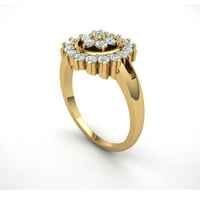 Real 1carat okrugli rez Diamond Prong Fancy Modern modernog zaručničkog prstena Čvrsta vjenčanica Čvrsta