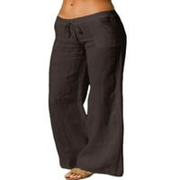 Sanviglor dame pantalone džepovi bljeskalice Sovične sportske hlače Plain joga kafa 3xl