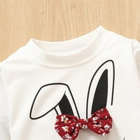 Dječja djevojka odjeća Toddler Kids Djevojka Djevojka dugi rukav Bowknot Dukserice Flow Flower Print Hlače odijelo Set Modni trendi dječji dječji bebe odjeća Djevojke Dječje djece