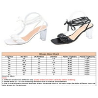Ymiytan ženske sandale za pete čipke udruge Strapppy Sandal gležnjače haljina cipele za vjenčanje modne ljetne cipele s visokim potpeticama bijele 7