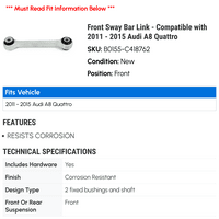 Prednja sway bar veza - kompatibilna sa - Audi a Quattro 2014