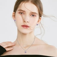 Sawvnm Sjajne poklone Fashion Crystal Privjesak Ogrlice Minđuše Jewelry Kombinacija Dame Jewel Hot Sales