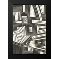 Moore, Regina Crni moderni uokvireni muzej Art Print pod nazivom - Sažetak labirint II