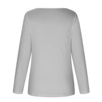 Košulje s dugim rukavima za žene za čišćenje Žene Modni ispisani Centralni ovratnik dugih rukava s dugim rukavima bluza na vrhu pada odjeću za žene