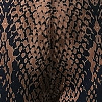 Jyeity mini moda, seksi zmija print visoki struk zategnute znojne hlače yoga hlače Žene Aktivno odjeća Smeđa veličina XL