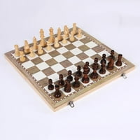 Portable International Chess Checkers Backgammon u setu sa sklopivim igarama ploče za skladištenje,