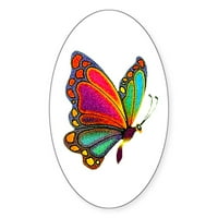 Cafepress - dužna leptir ovalna naljepnica - naljepnica