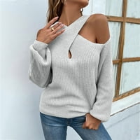 Pad prekomjerni džemperi za žene modni casual soild dugi pulover dugih rukava okrugli vratni džemper