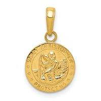 Carat u karatsu 14k žuto zlato Saint Christopher Medalja Privjesak šarm sa 14k žutom zlatnom laganom