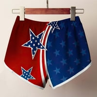 Penskeiy ženske lagane kratke hlače Ležerne prilike za neovisnost Print kratke hlače Elastična struka